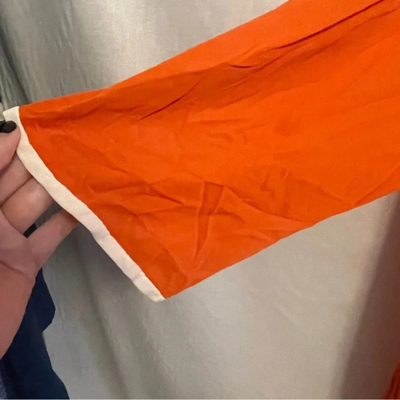 Vintage orange nightgown with embroidered flower snap buttons - size M/L - Picture 11 of 16